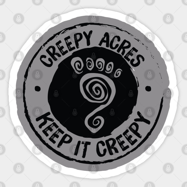 Creepy Acres foot logo (non distressed in black) Sticker by CreepyAcres